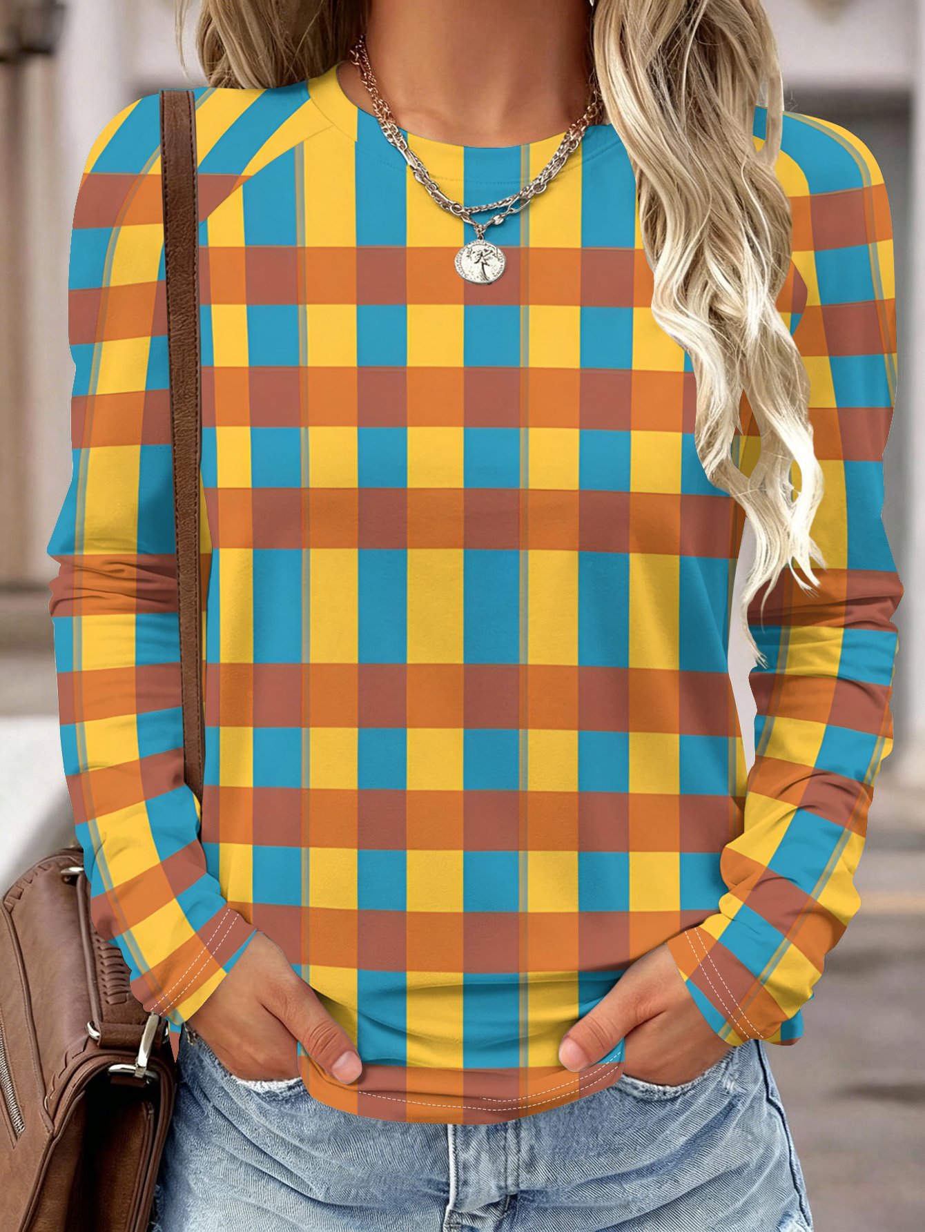 Wallpaper - Camicia a maniche lunghe da donna,