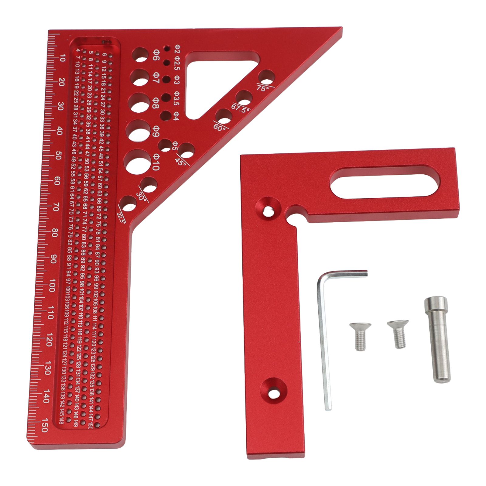 Home Improvement Mark - Righello per marcatura multi-angolo rosso per