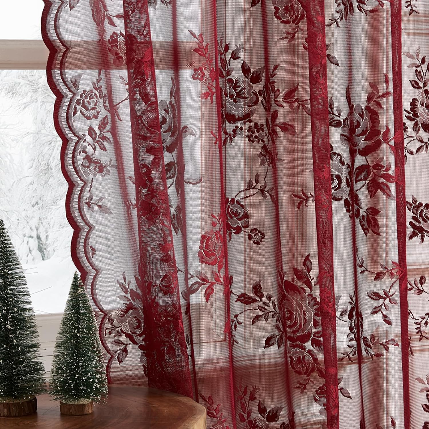 1 Tenda in Pizzo Bordeaux, Lun - Curtain Rods recensione e prezzo